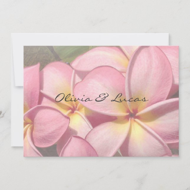 Plumeria Hochzeit in tropischer Blume Einladung (Vorderseite)