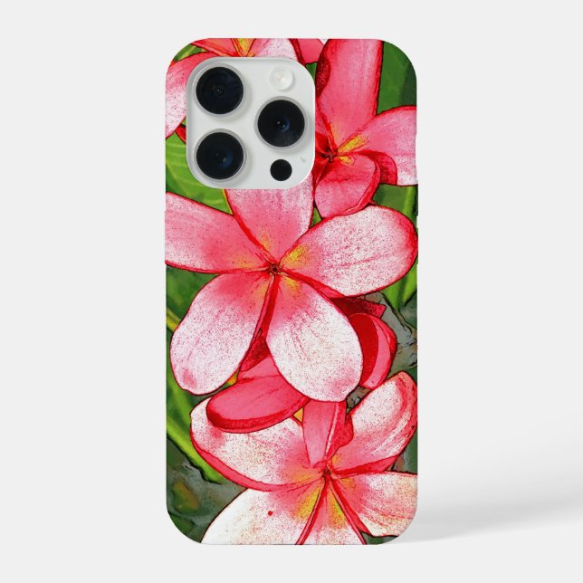 Plumeria iPhone 15 Pro Hülle (Rückseite)