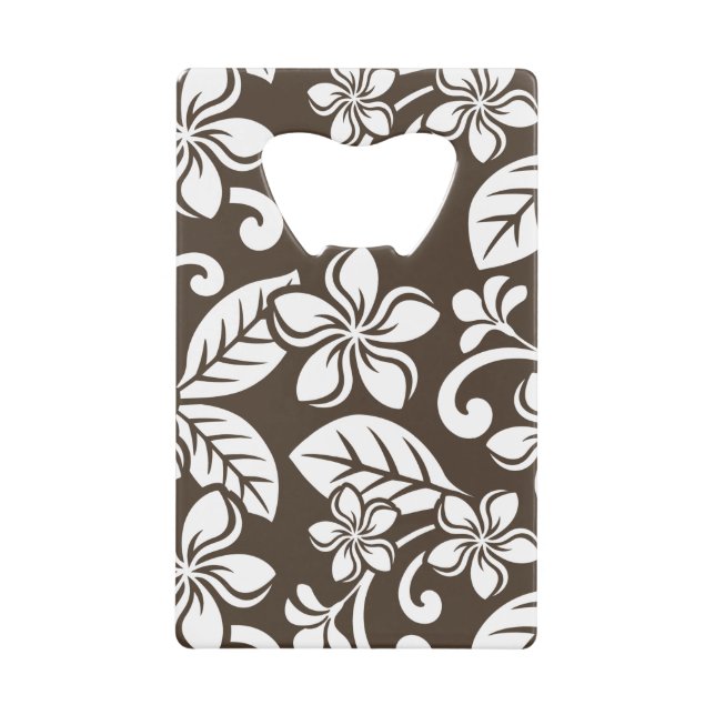 PLUMERIA (KAFFEE BROWN) GELDBEUTEL FLASCHENÖFFNER (Vorderseite)