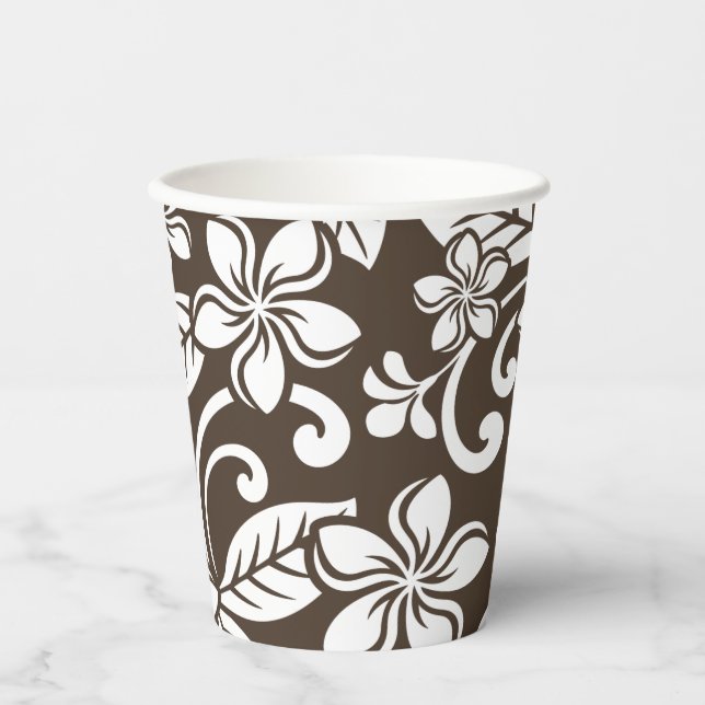 PLUMERIA (KAFFEE BROWN) PAPPBECHER (Vorderseite)