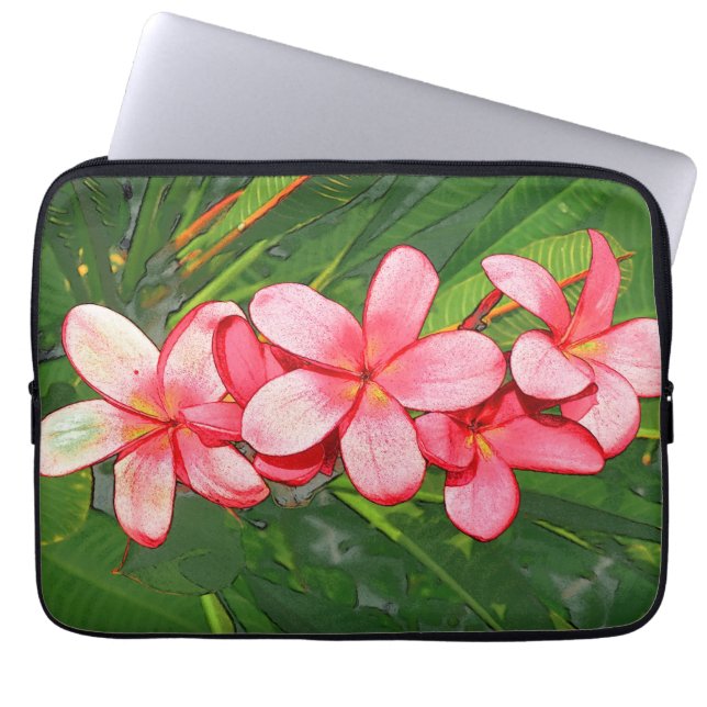 Plumeria Laptopschutzhülle (Vorderseite)