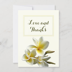 Plumeria Liebe und Dankesgeschenk für Hochzeiten Dankeskarte