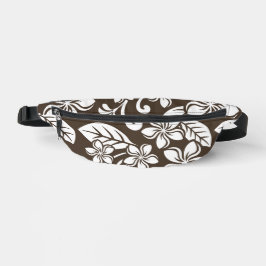 PLUMERIA-MUSTER IN KAFFEE BROWN BAUCHTASCHE