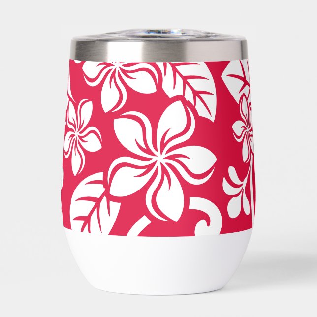 PLUMERIA-MUSTER IN STRAWBERRY RED (Vorderseite)