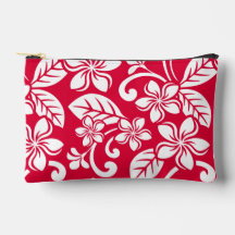 PLUMERIA-MUSTER IN STRAWBERRY RED