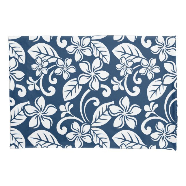PLUMERIA (NAVY BLUE) KISSENBEZUG (Vorderseite-Links)