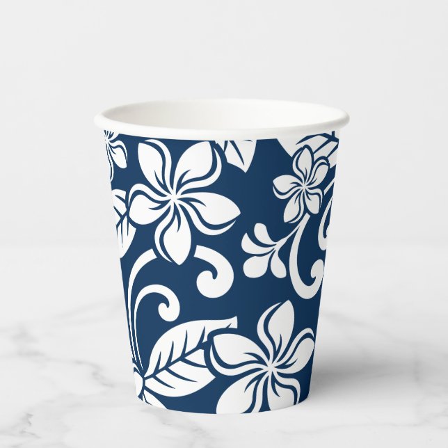 PLUMERIA (NAVY BLUE) PAPPBECHER (Vorderseite)