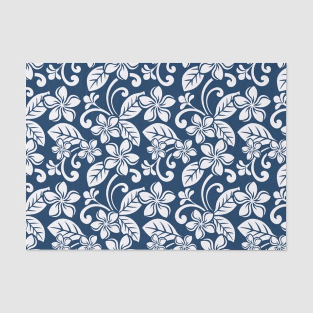 PLUMERIA (NAVY BLUE) SEIDENPAPIER (Vorderseite)