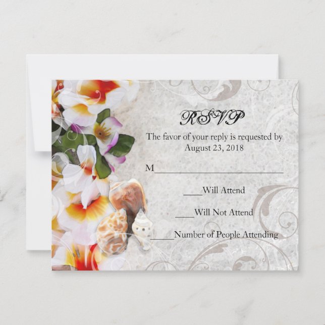 Plumeria Orchid Lei dans le Sand RSVP Beach Weddin (Devant)