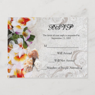 Plumeria Orchid Lei - Sand Beach UAWG Postkarte