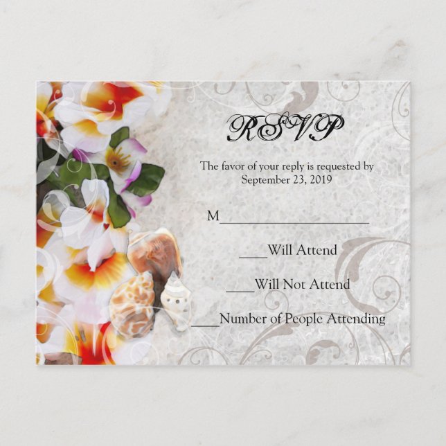 Plumeria Orchid Lei - Sand Beach UAWG Postkarte (Vorderseite)