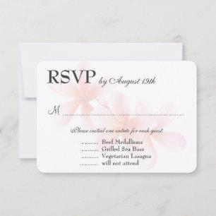 Plumeria rose blanc RSVP avec sélection de repas