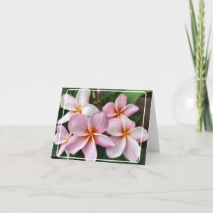 Plumeria rose Carte de remerciements plié