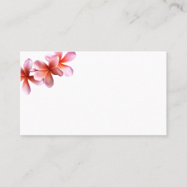 Plumeria rose vierge Cartes de la place blanche (Devant)