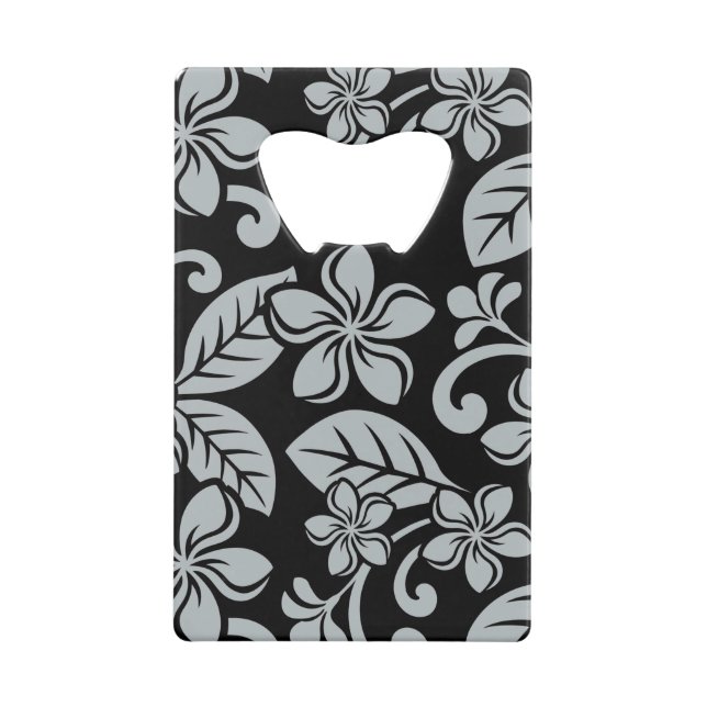 PLUMERIA (SCHWARZ/GRAU) KREDITKARTENFLASCHE OP GELDBEUTEL FLASCHENÖFFNER (Rückseite)