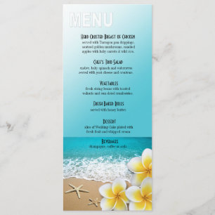 Plumeria Starfish Beach Dîner Menu