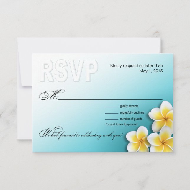 Plumeria Starfish Tropical Beach UAWG RSVP Karte (Vorderseite)