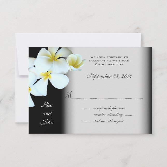 Plumeria sur les cartes de réponse Faire-part de m (Devant)