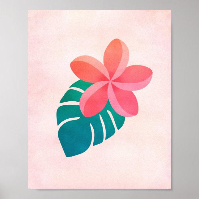 Plumeria Tropical Blätter Poster (Vorne)