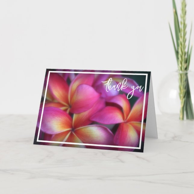 Plumeria Vielen Dank Dankeskarte (Vorderseite)