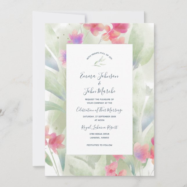 Plumeria Wasserfarbe (Vorderseite)