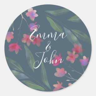 Plumeria Wasserfarbe Runder Aufkleber