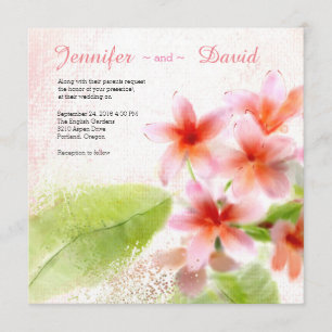 Plumeria Watercolor Custom Wedding Einladung