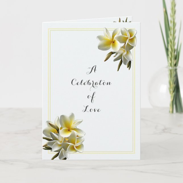 Plumeria Yellow Wedding Celebration of Liebe gekla Einladung (Vorderseite)