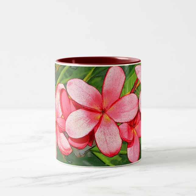 Plumeria Zweifarbige Tasse (Mittel)