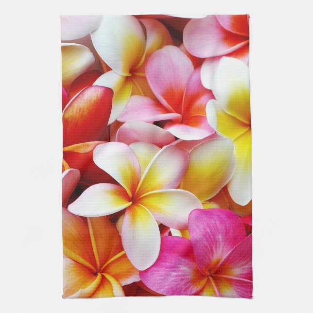Plumeriafrangipani-Hawaii-Blume besonders Geschirrtuch (Vertikal)