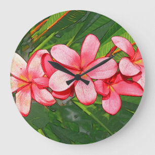 Plumerias Große Wanduhr