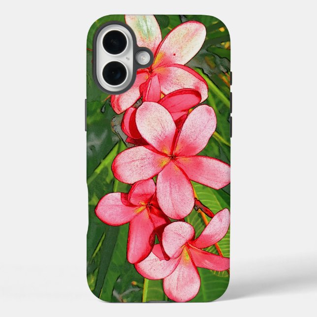 Plumerias iPhone 16 Plus Hülle (Rückseite)