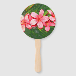 Plumerias rosa, weiße Baumwollmaske Fächer