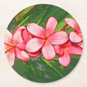 Plumerias Runder Pappuntersetzer