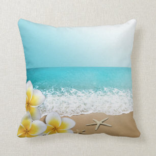 Plumeriastarfish-Strand tropisches Hawaii Kissen