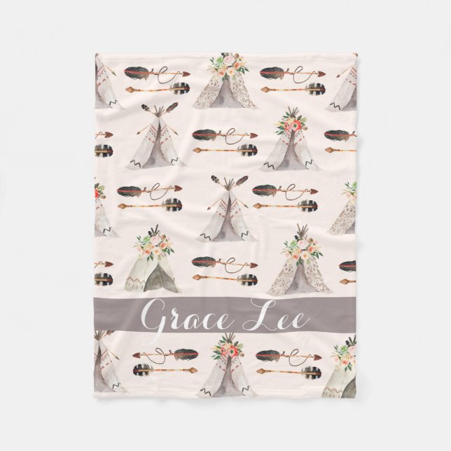 Plumes Boho aquarelle customisée couverture (Devant)