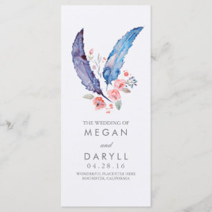Plumes Boho programmes de mariage