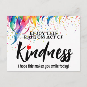 Plumes colorées Random Act of Kindness Carte posta