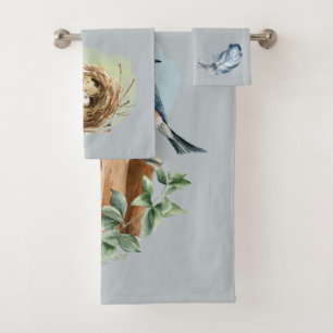 Plumes de nid d'oiseaux bleues et vertes