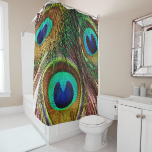 Plumes de paon 4 rideau de douche