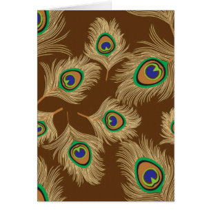 Plumes de paon beige au chocolat Brown