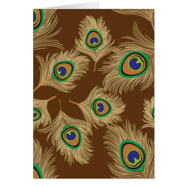 Plumes de paon beige au chocolat Brown (Devant)