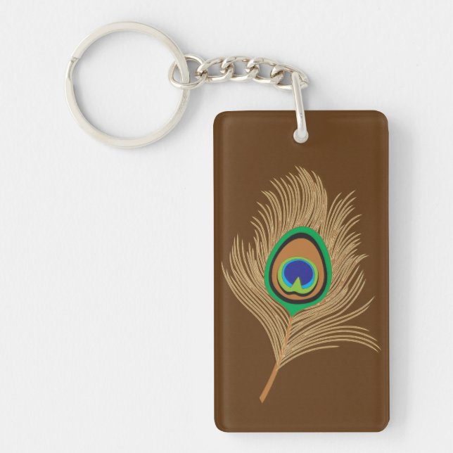 Plumes de paon beige au chocolat Brown (Devant)