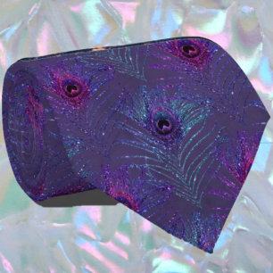 Plumes de paon cravate bleu marine à paillettes Co