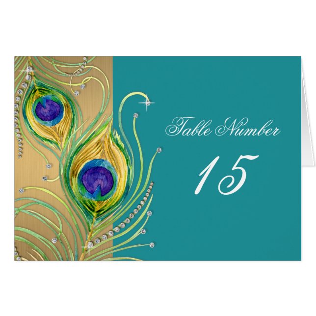 Plumes de paon moderne Faux Jewel Scroll Swirl (Devant Horizontal)