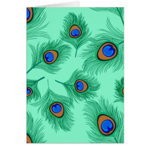 Plumes de paon turquoise sur Aqua clair