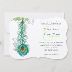 Plumes de Peacock musical Invitation météorologiqu