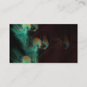 Plumes de plumes de paon Cartes de visite abstrait