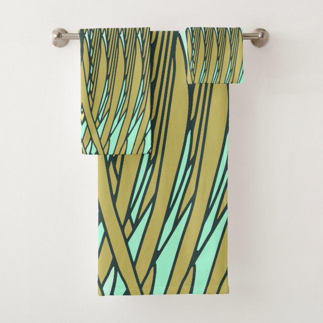 Plumes de style tropical, ensemble de serviettes i (En situation)