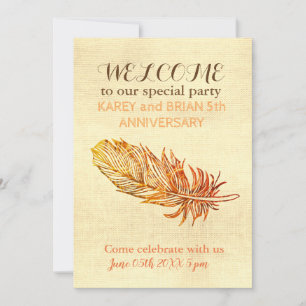 Plumes d'or Canvas photo Invitation